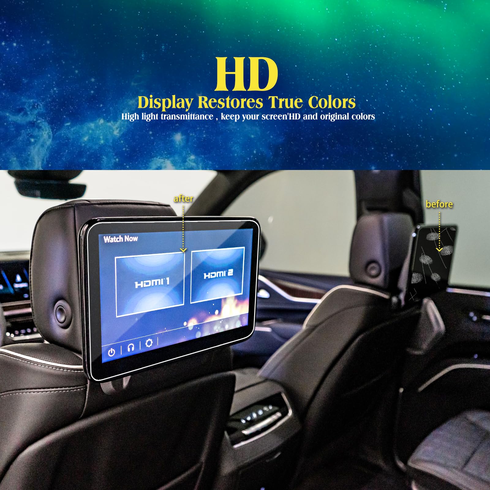 Eueky 2023 2024 Cadillac Escalade Dual 12.6 Inch Rear Seat Media Soft Screen Protector 2021 2024 Cadillac Tv Screen Protector Es